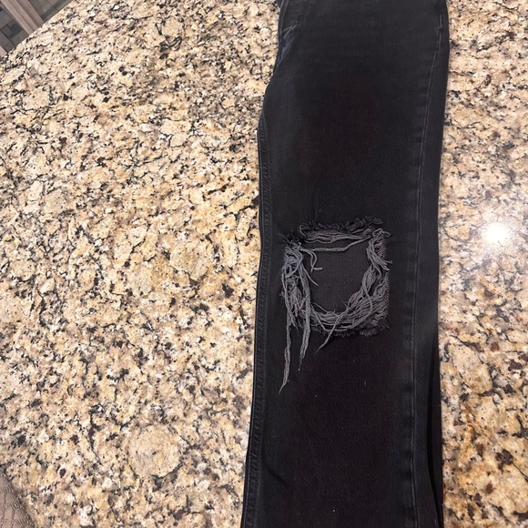 Women's Washed Black Distressed Jeans we the free Maggie mid rise 26 - Picture 4 of 7
